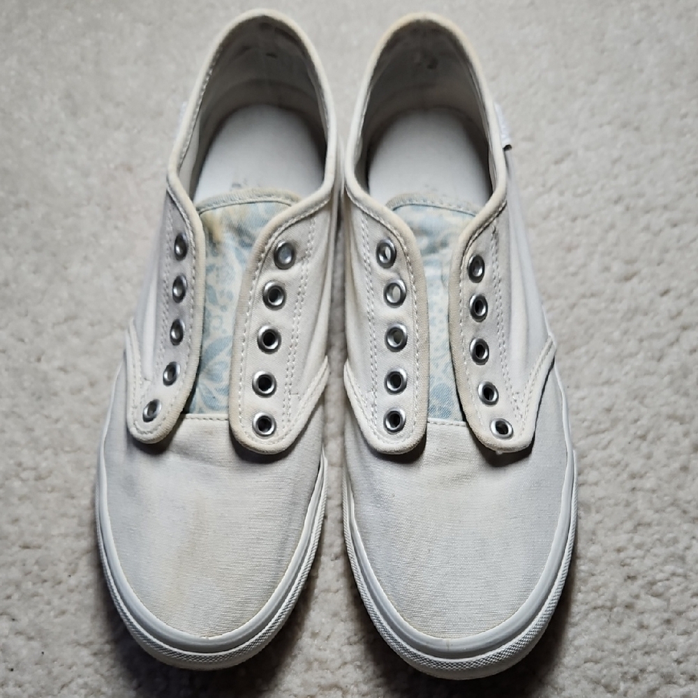 Women's Vans White Athletic Canvas Sneakers